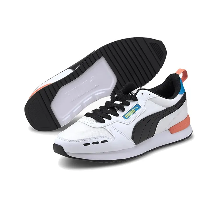PUMA R78 Neon Low Running Shoes Black/Orange/White-3