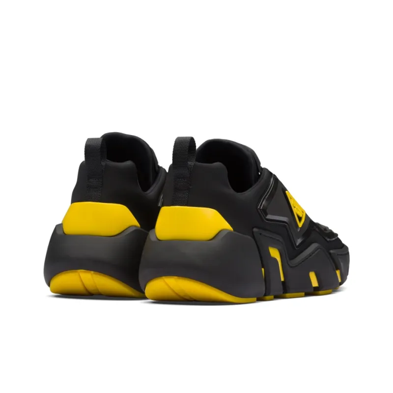 PRADA Techno Stretch Low-Top Sports Casual Shoes Men's Black Gold-3