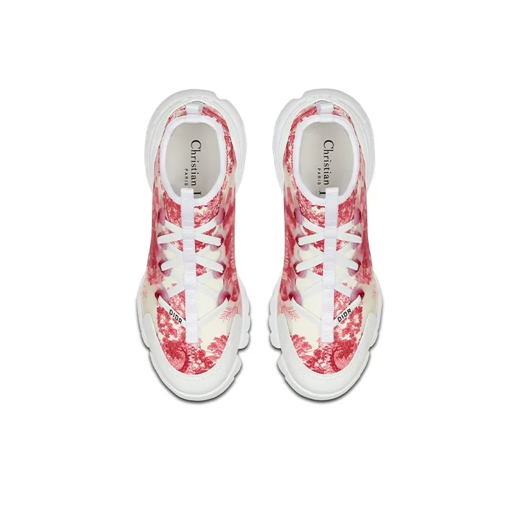 DIOR D-Connect Low-Top Casual Shoes Women's Red-3