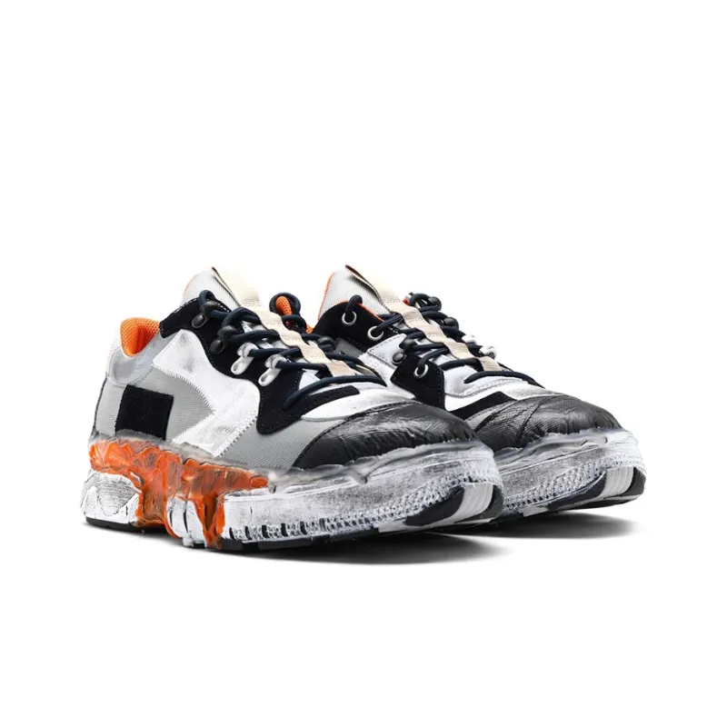 Maison Margiela Low Top Casual Shoes Men's Gray Black Orange-2