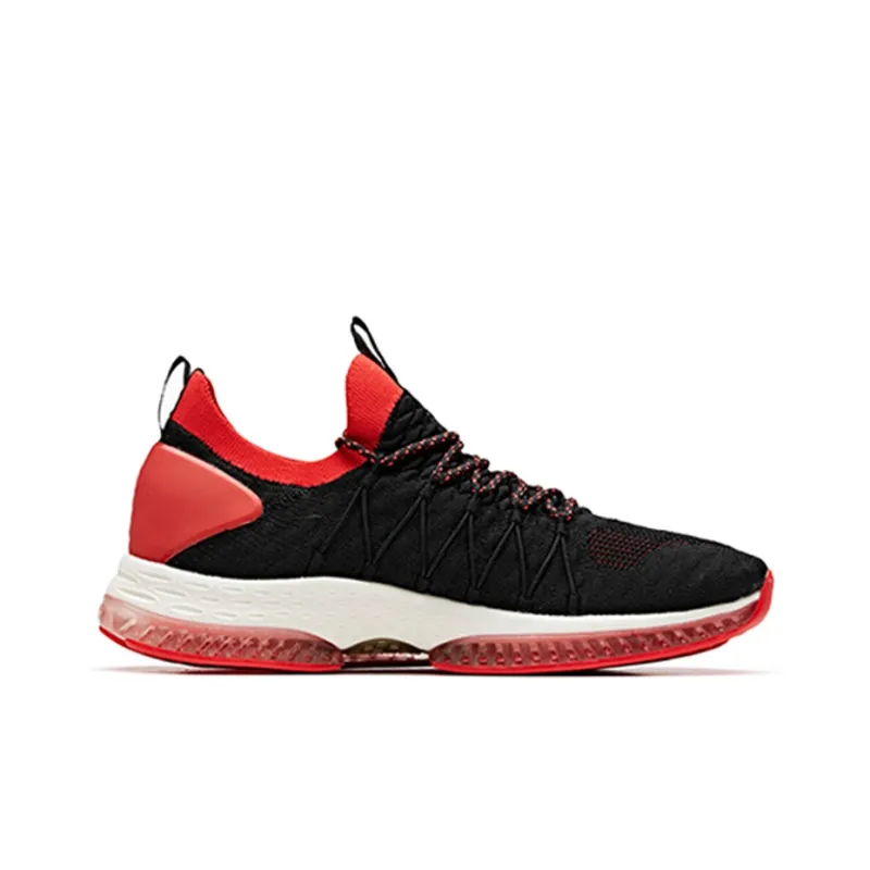 ANTA Casual Shoes Women's Low Top Black/Fluorescent Laser Red-1