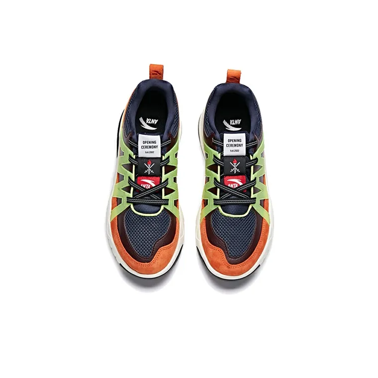 OC x Anta Life Collection Low Top Casual Shoes Men's Blue Red Orange-2