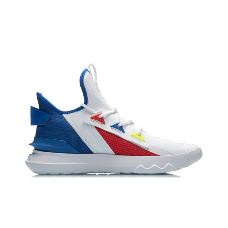 LiNing Slip Resistant, Breathable, Supportive, And Resilient Low Top Sports Casual Shoes Men's White Red Blue-1