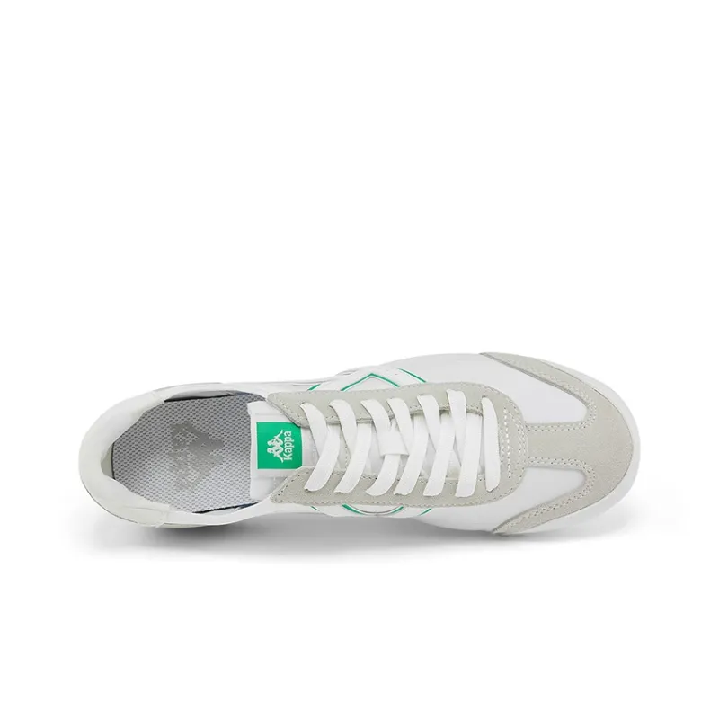 Kappa Shock Absorbers With Slip Resistant And Abrasion Resistant Properties Low Top Casual Shoes Unisex White Green-2
