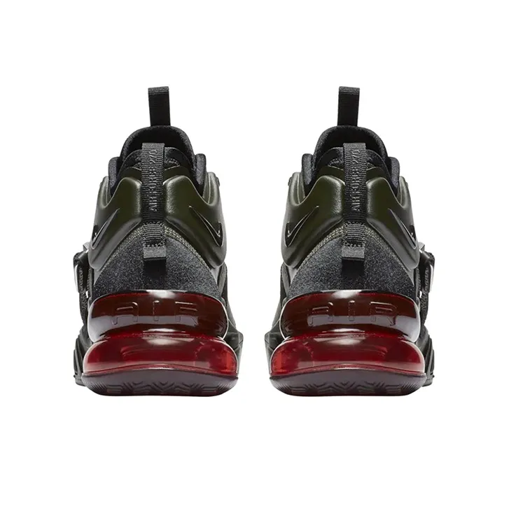 Nike Air Force 270 Shock Absorbers With Slip Resistant Features Mid Top Casual Shoes GS Black Red-3
