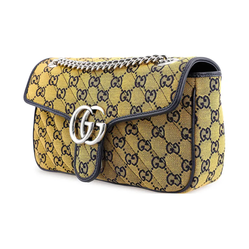 GUCCI GG Marmont Leather Binding Quilting Canvas Crossbody Canvas Bag, Shoulder Bag Women's-1