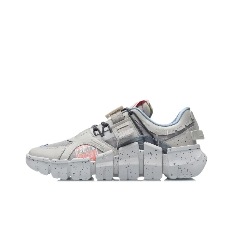 LiNing CF Durable Breathable Lightweight Low Top Casual Shoes Unisex Silver Fish Gray-0