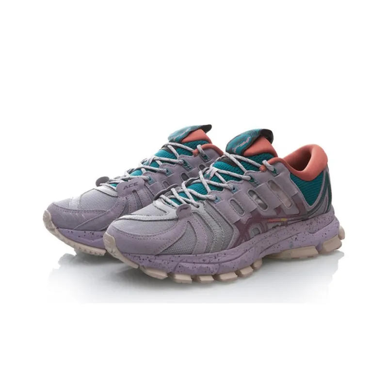 LiNing Cushioning Rebound Coverage Support Low Top Sports Casual Shoes Men's Gray Green-2