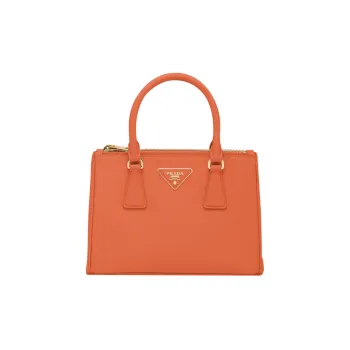 PRADA Galleria Killer Bag Leather Shoulder Bag Crossbody Bag Handbag Small Size Women's Orange