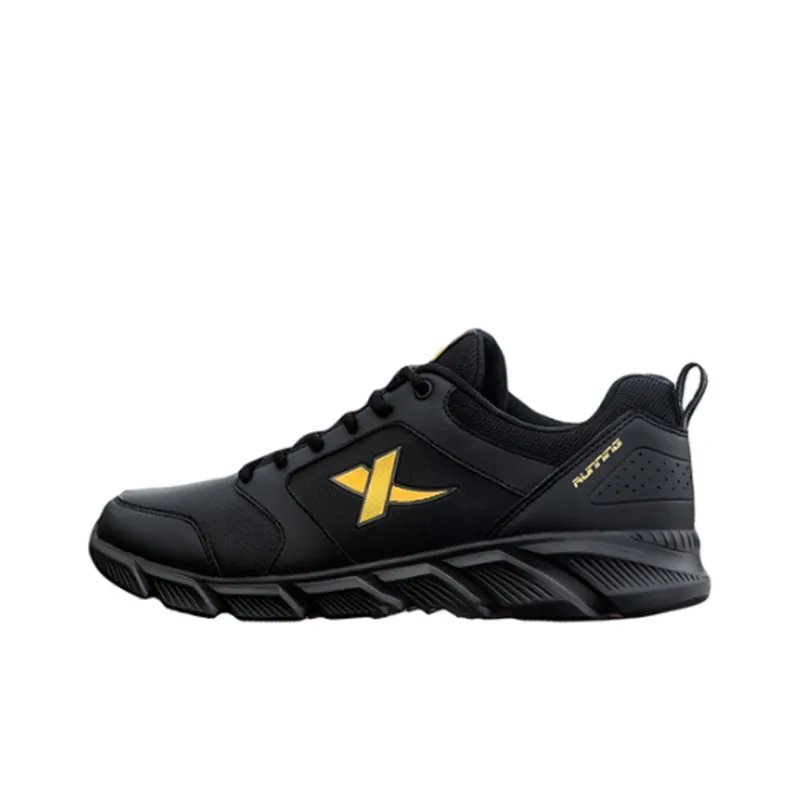 XTEP Cushioning Anti Slip And Wear Resistant Low Top Casual Shoes Men's Black Gold-0