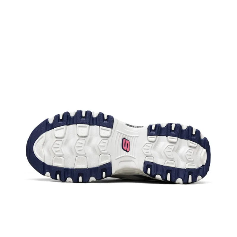 Skechers D'LITES 1.0 Milk Tea Bear Blueberry Liqueur Abrasion Resistant Low Top Casual Shoes Women's Blue-4