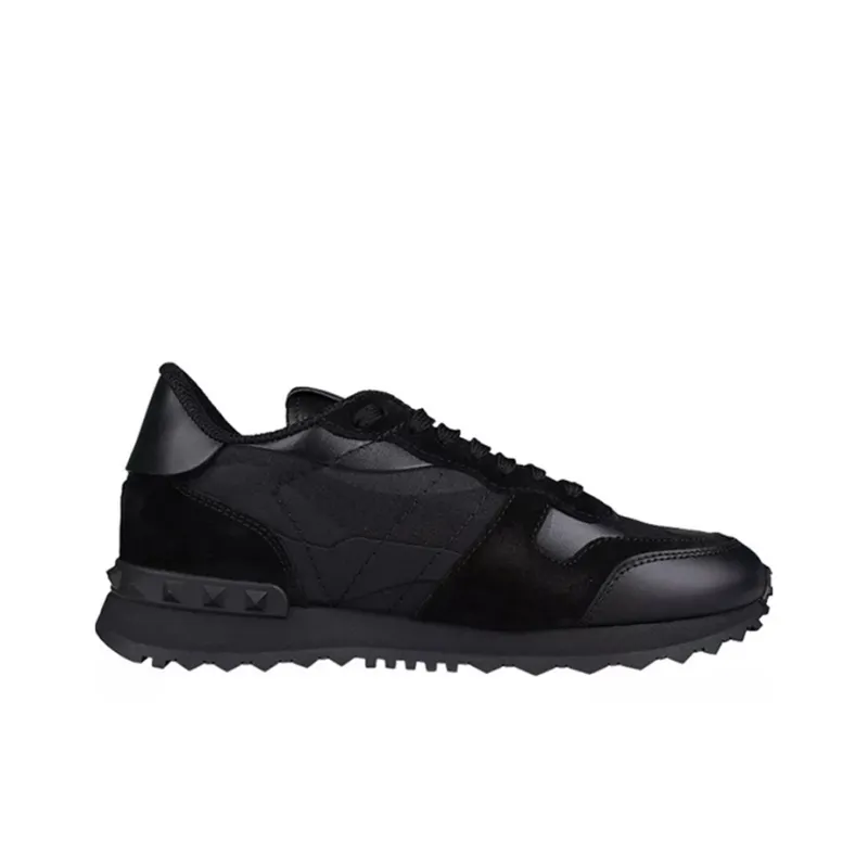 Valentino Rockrunner Breathable Low Top Casual Athletic Shoes Women's Black-1