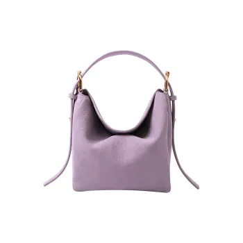 APEDE MOD Suede Cow Leather Cream Square Bag Pillow Bag, One Shoulder Handbag Regular Women's Taro Purple