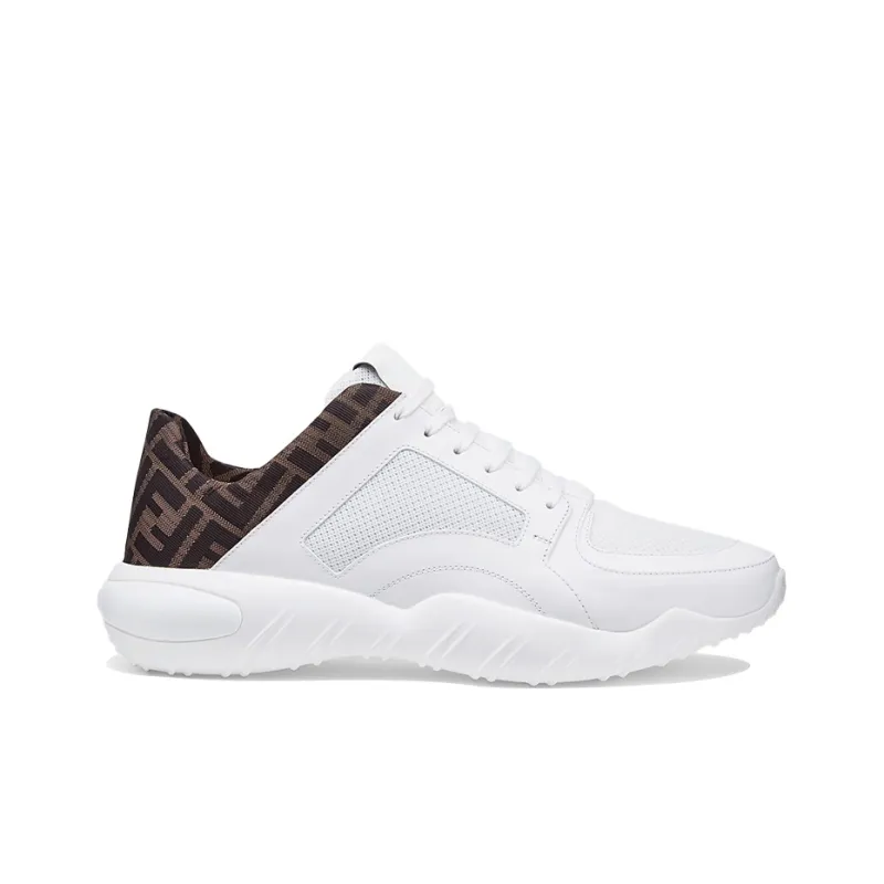 FENDI Anti-Slip Wear-Resistant Low-Top Athletic Shoes Men's White-1