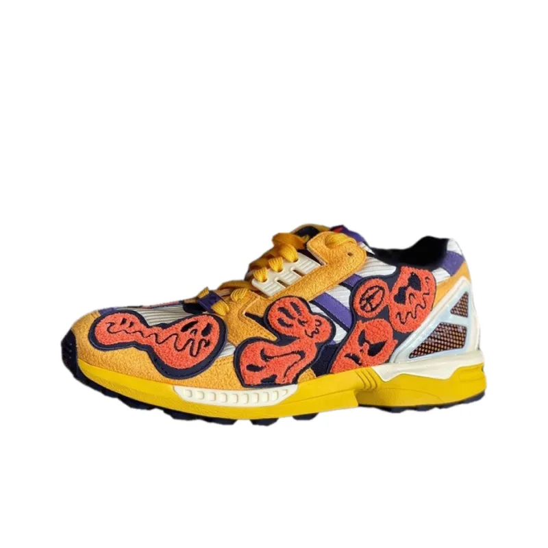 Adidas Originals ZX 8000 'Halloween' Wear Resistant Low Top Casual Shoes Unisex Yellow Orange-0