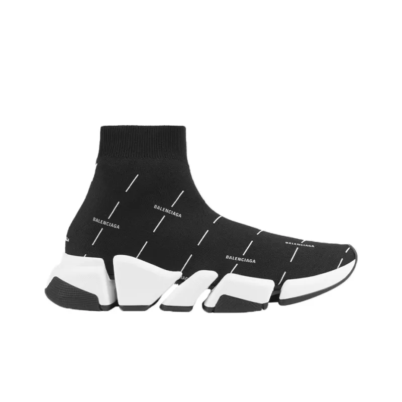 Balenciaga Speed 2.0 Black White Logo Women's-1