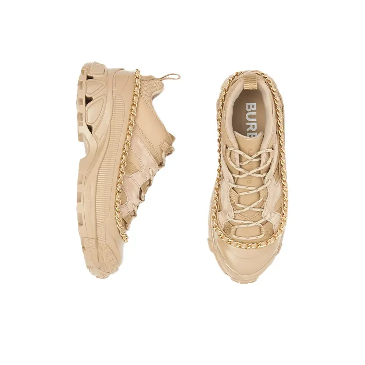 Burberry Arthur Wear-Resistant Height Increasing Low-Top Athletic Shoes Women's Honey-2