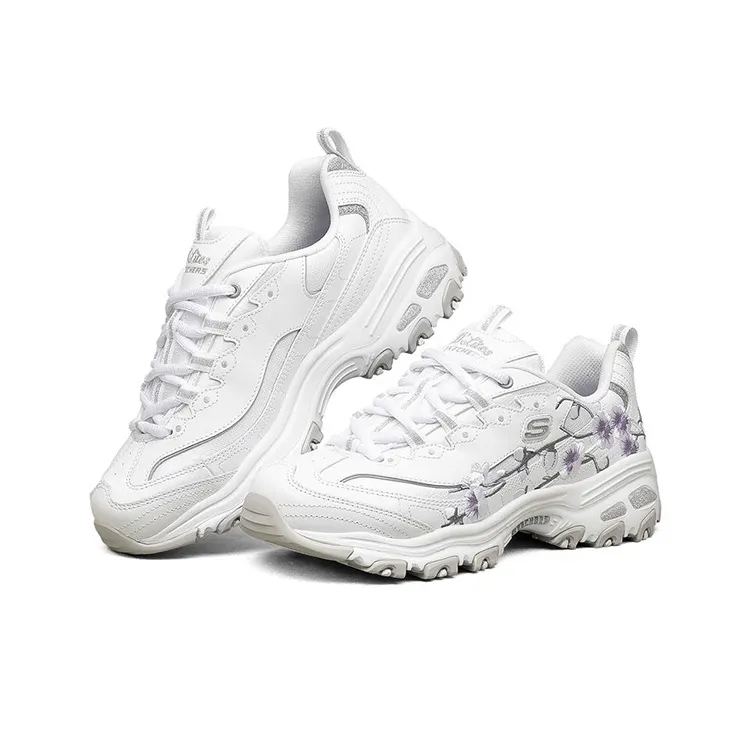 Skechers D'LITES 1.0 Cushioning Anti Slip And Wear Resistant Low Top Casual Shoes Women's White-2