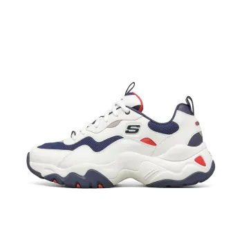 Skechers D Lites Low Top Running Shoes White/Blue/Red