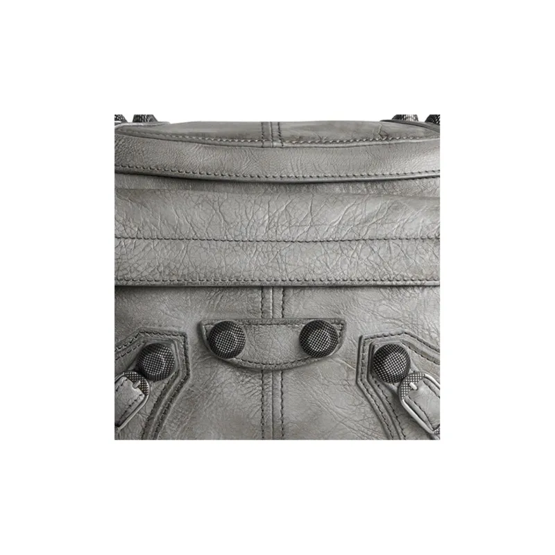 Balenciaga Le Cagole Fine-Grained Lambskin Fanny Pack Medium Size Men's Gray-4