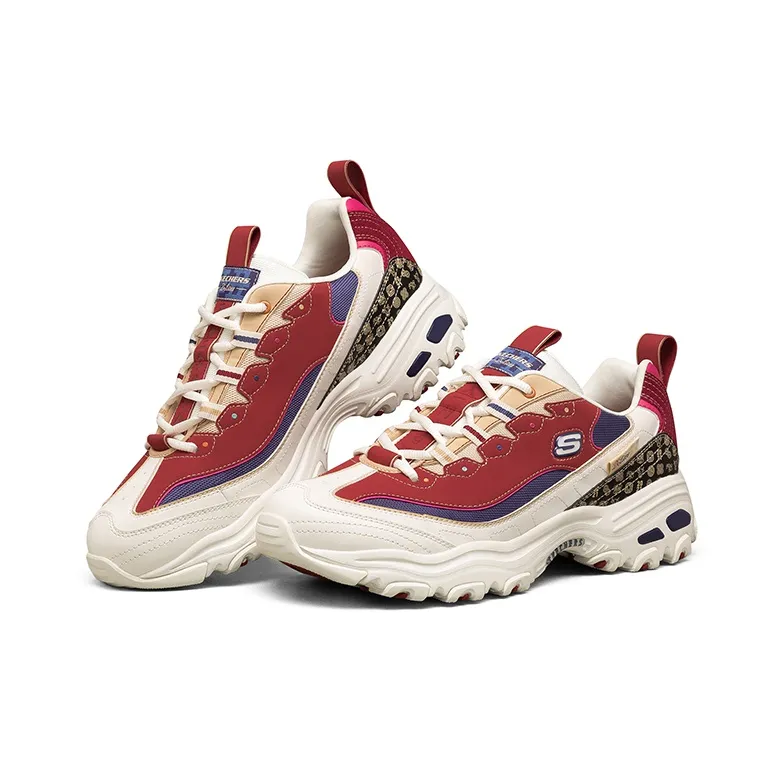 Skechers D'lites 2021 New Year White/Red-3