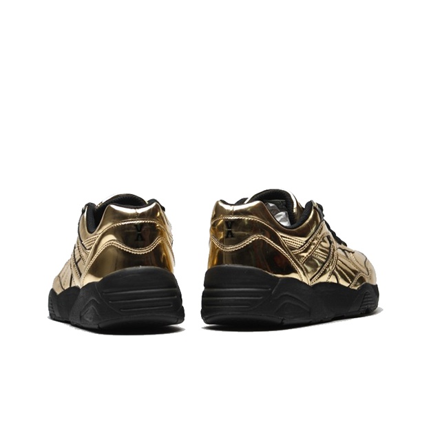 PUMA R698 Casual Shoes Unisex Low Top Gold Black POIZON