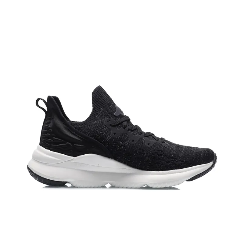 LiNing EazGo Comfortable Collection Lightweight Low Top Casual Shoes Women's Black White-1