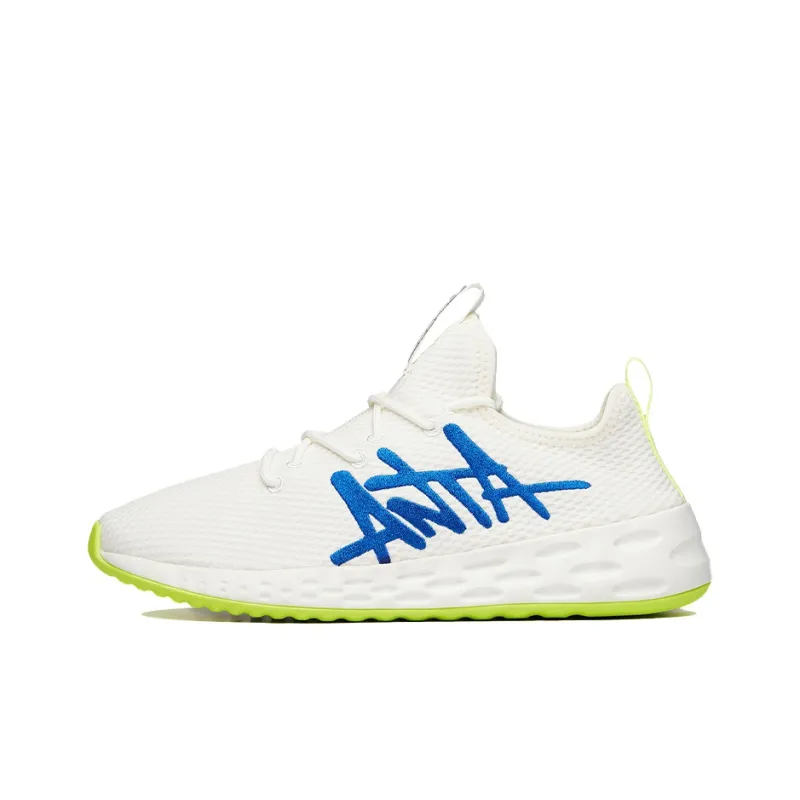 ANTA Casual Shoes Men Low Top Ivory White/Bright Blue-0
