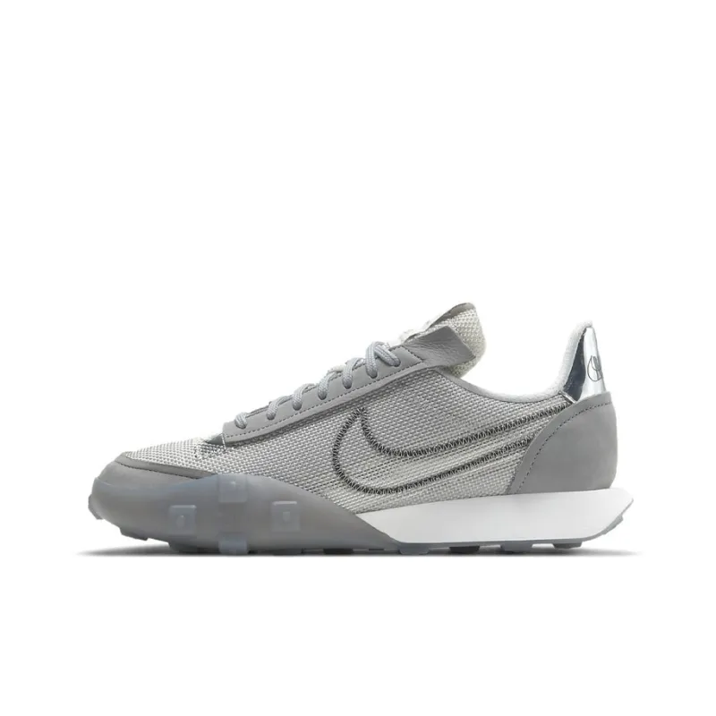Nike Waffle Racer 2X Cushioning Breathable Lightweight Low Top Casual Shoes GS Gray White-0