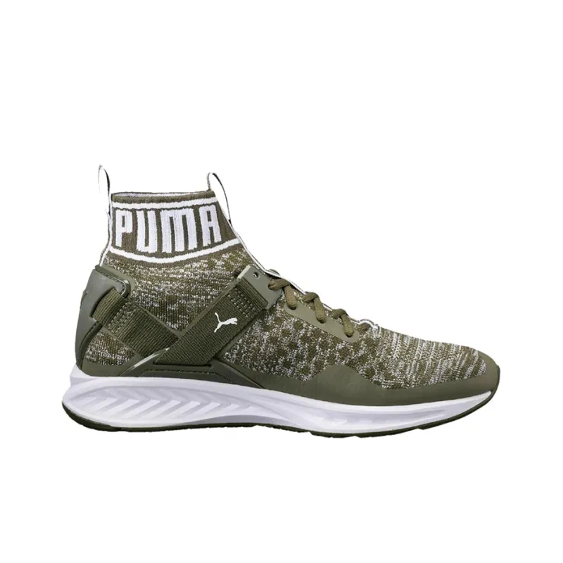 PUMA Ignite EvoKnit Running Shoes Green/White-1