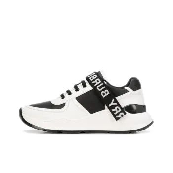 Burberry Vintage Slip Resistant Low Top Sports Casual Shoes Women's Black White