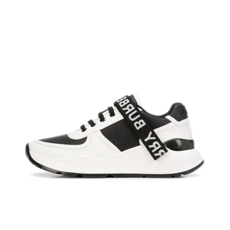 Burberry Vintage Slip Resistant Low Top Sports Casual Shoes Women's Black White-0