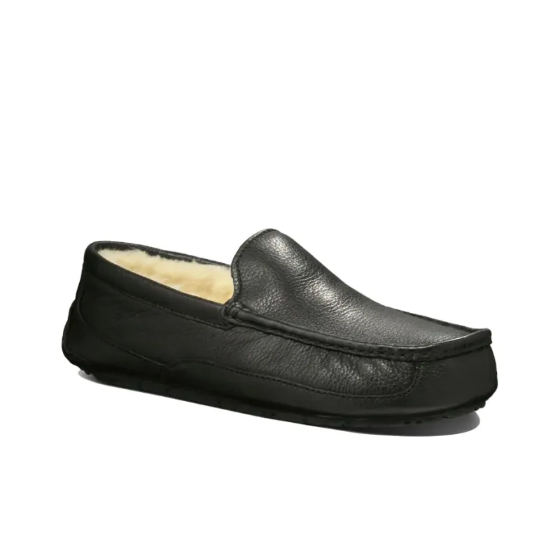 UGG Ascot Leather Slipper 'Black'-2