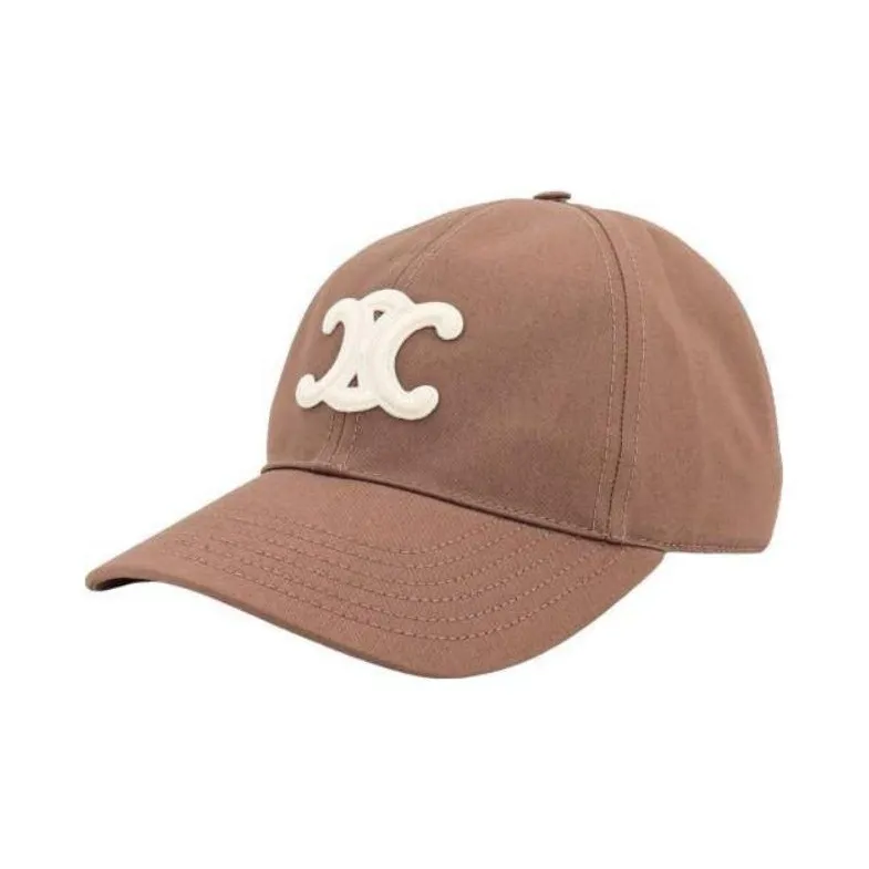 CELINE Cotton Baseball Caps Women's Brown-0