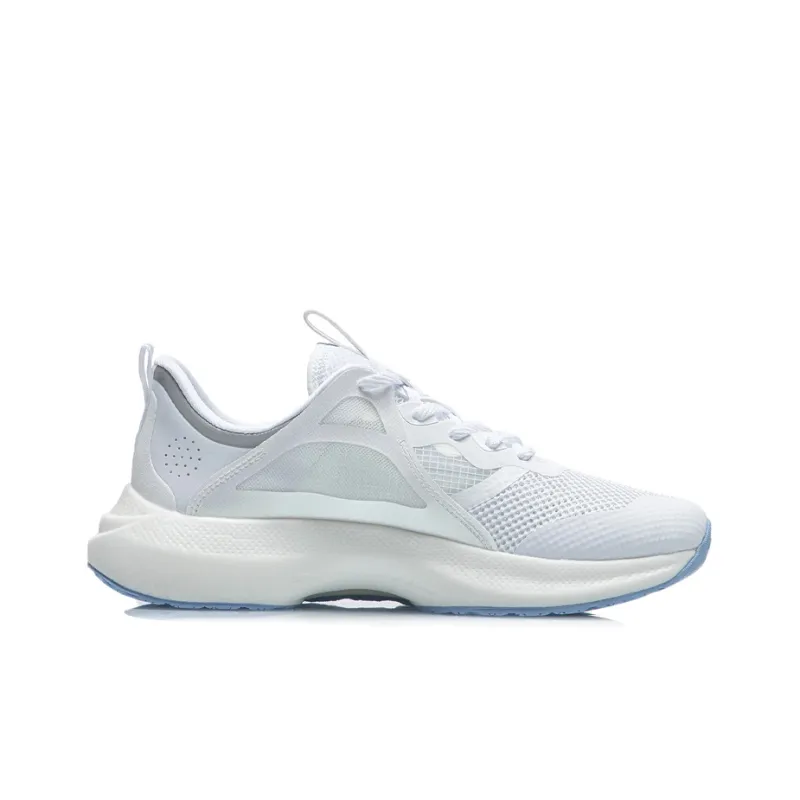 LiNing Comet Cushioned Anti Slip Wear Resistant Breathable Lightweight Low Top Sports Casual Shoes Women's White Blue-1