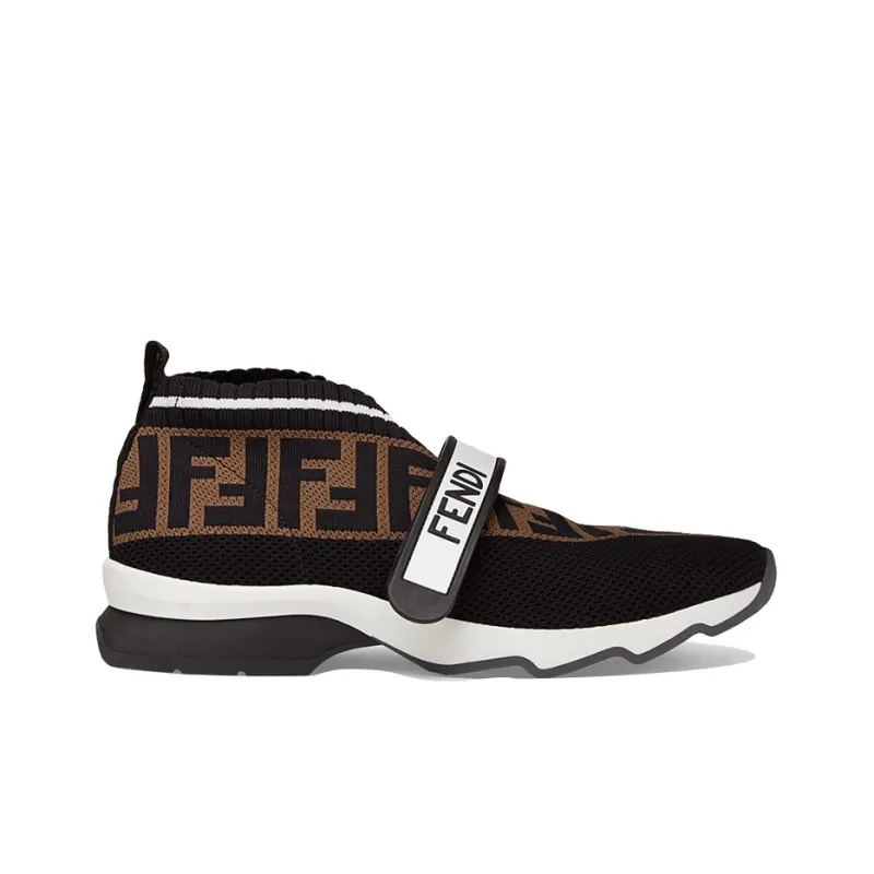 FENDI Women's FF Motif Rockoko Sneaker 'Black Brown'-1