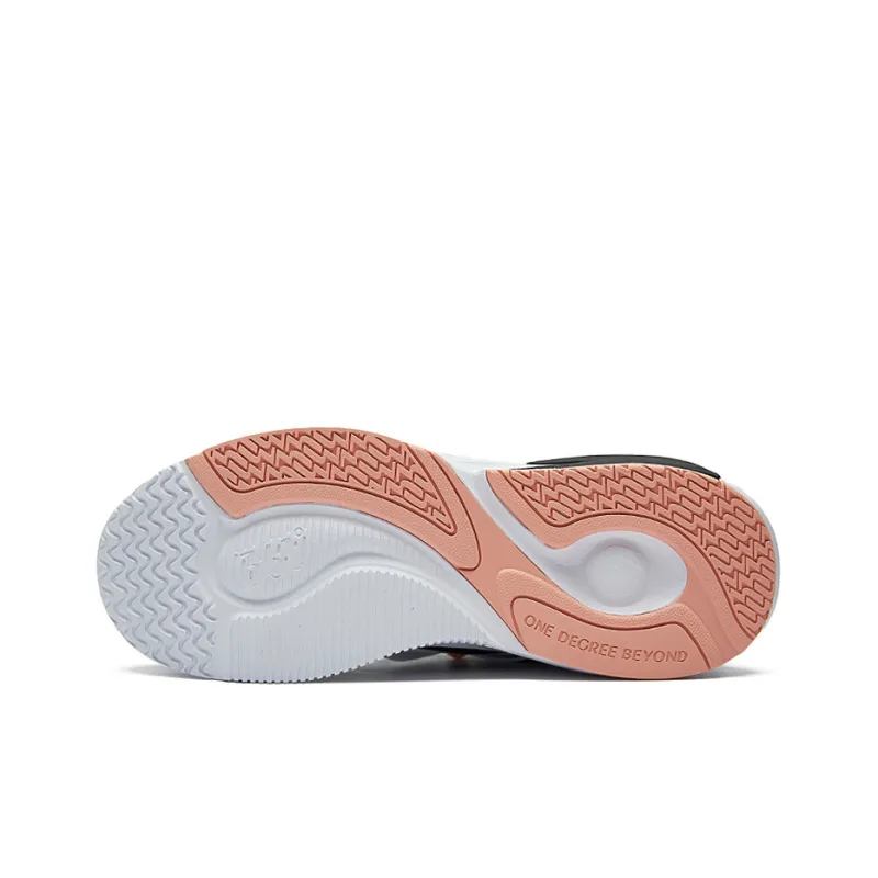 361° Cushioning Anti Slip And Wear Resistant High Top Sports Casual Shoes Women's Black White-3