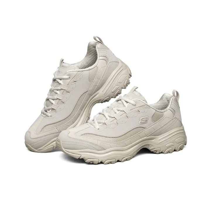 Skechers D'LITES Wear Resistant Low Top Casual Shoes Men's Beige-2