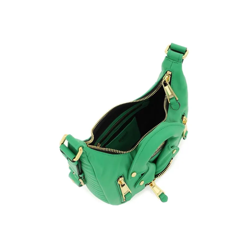 MOSCHINO Nappa Leather Handbag Shoulder Bag Women's Green-2