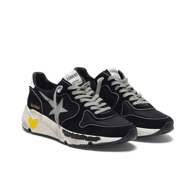 Golden Goose Running Sole Low Top Casual Shoes Men's Black White Yellow-2