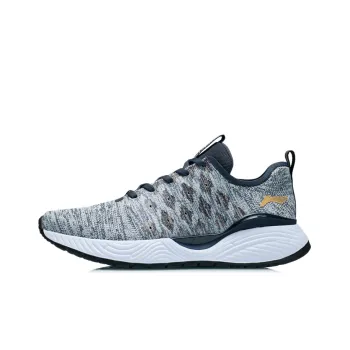 LiNing Soft Cushioned Anti Slip Wear Resistant Breathable Lightweight Low Top Casual Shoes Men's Ink Water Gray