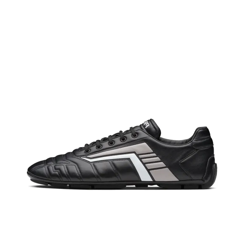PRADA Shock Absorbers Slip Resistant, Abrasion Resistant, Breathable Low Top Casual Shoes Men's Black-0