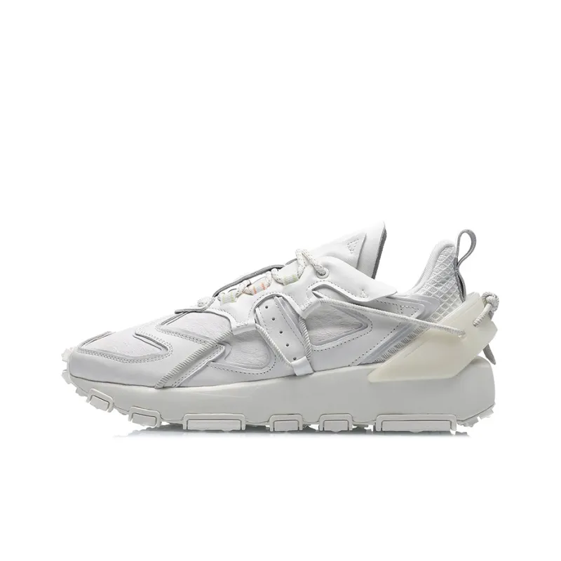 LiNing CF Tracing Cushioning Wear Resistant Low Top Casual Shoes Men's White-0