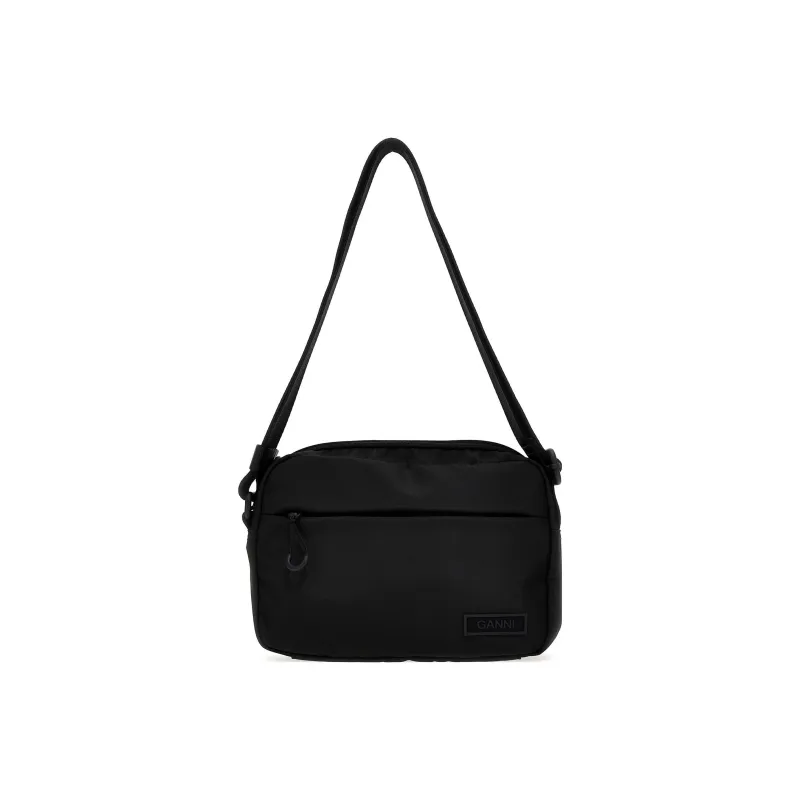 GANNI Logo Patch Shoulder Bag-0