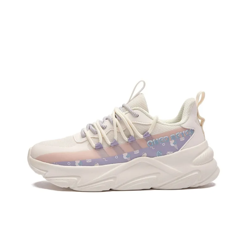 361° Clouds Yunshang Cushioning Anti Slip And Wear Resistant Low Top Sports Casual Shoes Women's White Purple-0