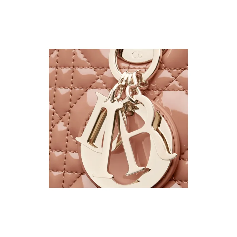 DIOR Lady Dior Cow Leather Handbag Medium Size Women's Rose Pink-2