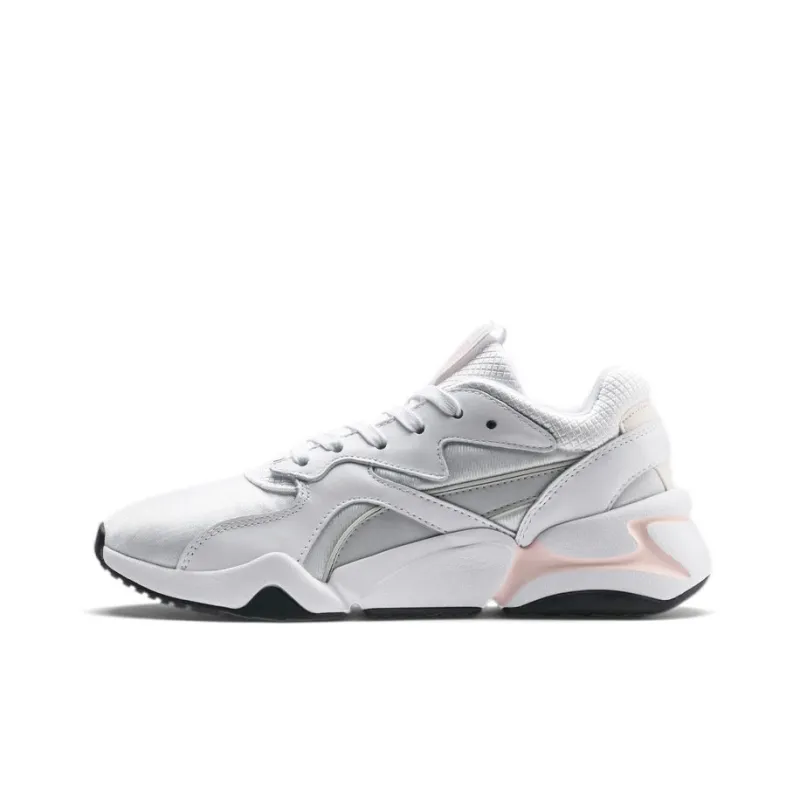 PUMA Nova Gleam Slip-Resistant Cushioning Lightweight Low-Top Casual Shoes Women's Gray Pink White-0