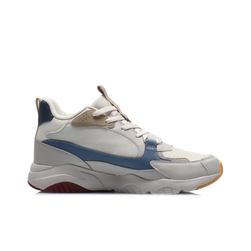 LiNing Defender LN Cushioning Slip Resistant Thermal Coverage Low Top Sports Casual Shoes Gray Blue Fleece Lined-1