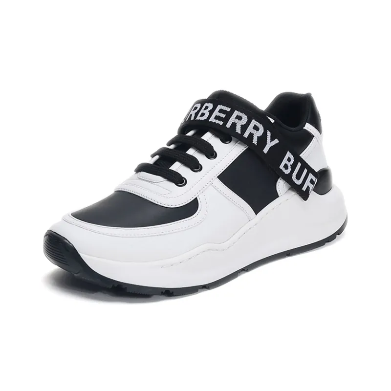 Burberry Low Top Athletic Shoes Men's Black White-2