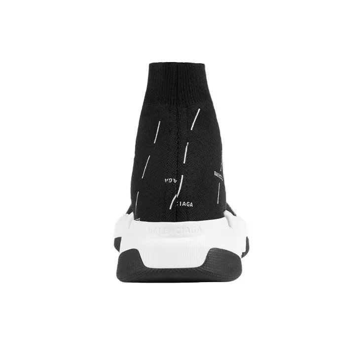 Balenciaga Speed 2.0 Black White Logo Women's-3